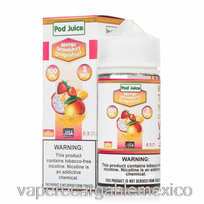 Vape Recargable Mango Fresa Dragonfruit - Jugo De Vaina - 100ml 3mg